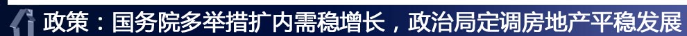 ：政策：國務(wù)院多舉措擴(kuò)內(nèi)需穩(wěn)增長，政治局定調(diào)房地產(chǎn)平穩(wěn)發(fā)展